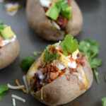 Crock-Pot Three Bean Chili Baked Potatoes