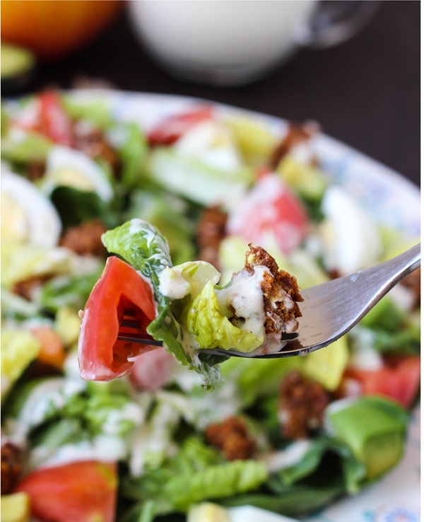 Healthy Cobb Salad with Yogurt Ranch Dressing