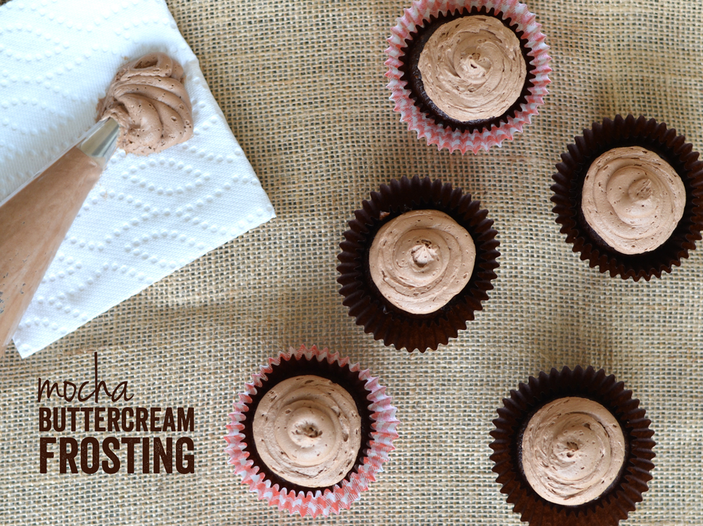 Chocolate Chocolate Chip Cupcakes with Mocha Buttercream Frosting