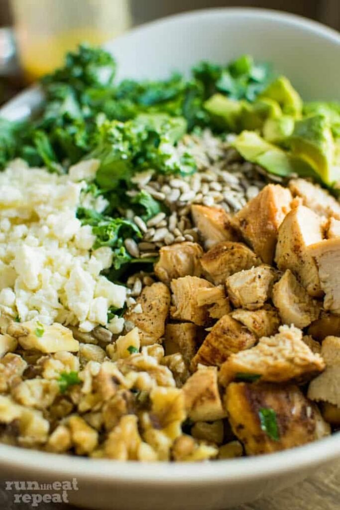 Quinoa, Kale Chicken Salad.