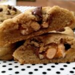 snickers bar stuffed chocolate chip cookies