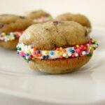 mini chocolate chip cookie sandwiches.