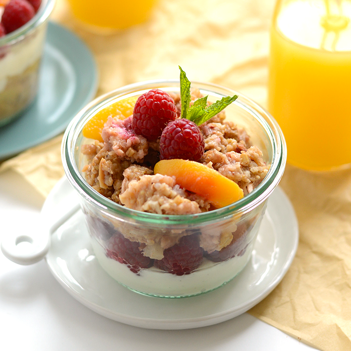 Greek Yogurt and Steel Cut Oatmeal Parfait