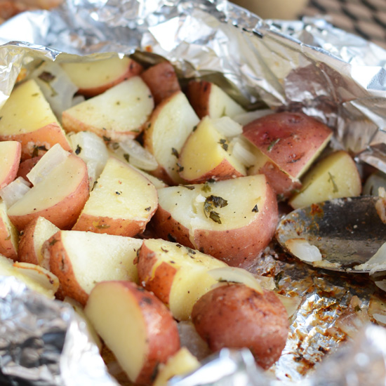 Foil Pack Grilled Red Potatoes