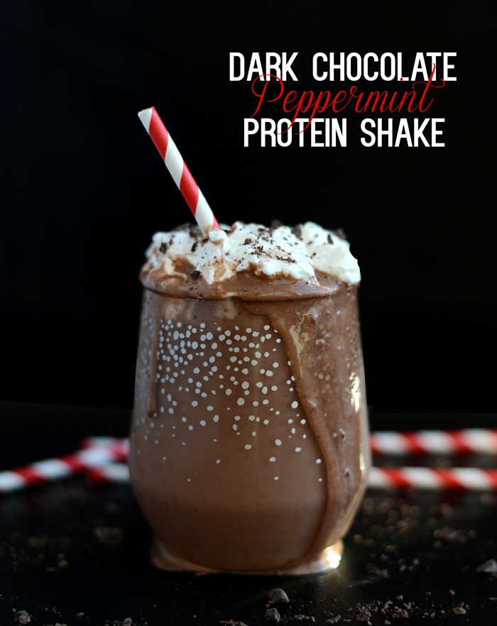 Dark Chocolate Peppermint Protein Shake 