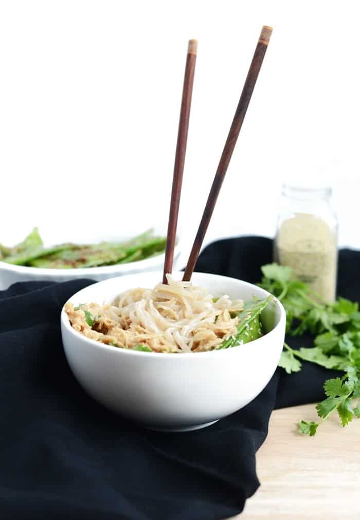 Crock-Pot Asian Chicken with Stir Fried Sesame Pea Pods #crockpot #onepot