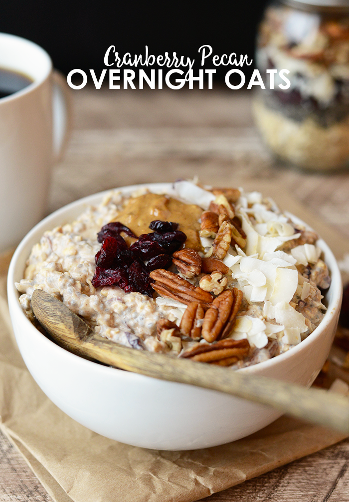 Breakfast doesn't get much better than Cranberry Pecan Overnight Oats. It's packed with protein and whole grains not to mention DELISH.