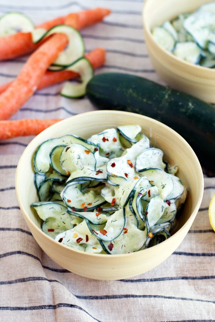 #Spiralized Tzatziki Cucumber Salad