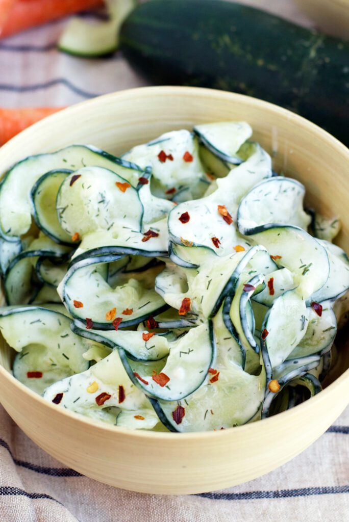 #Spiralized Tzatziki Cucumber Salad