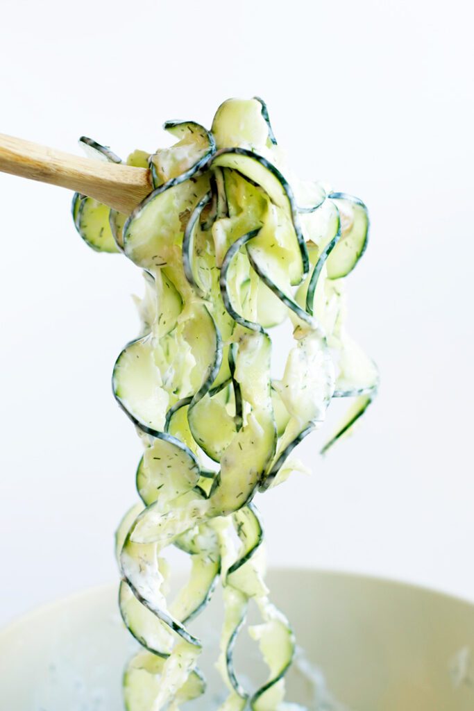 #Spiralized Tzatziki Cucumber Salad