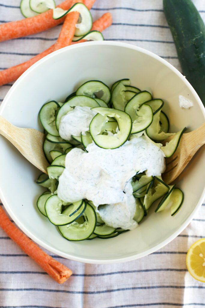 #Spiralized Tzatziki Cucumber Salad