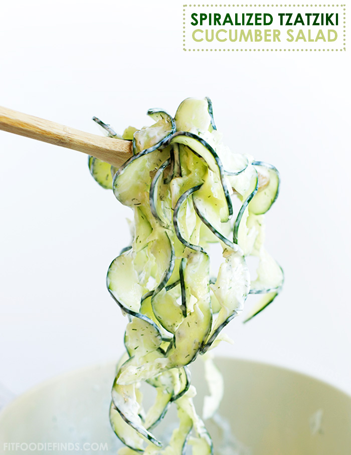 #Spiralized Tzatziki Cucumber Salad