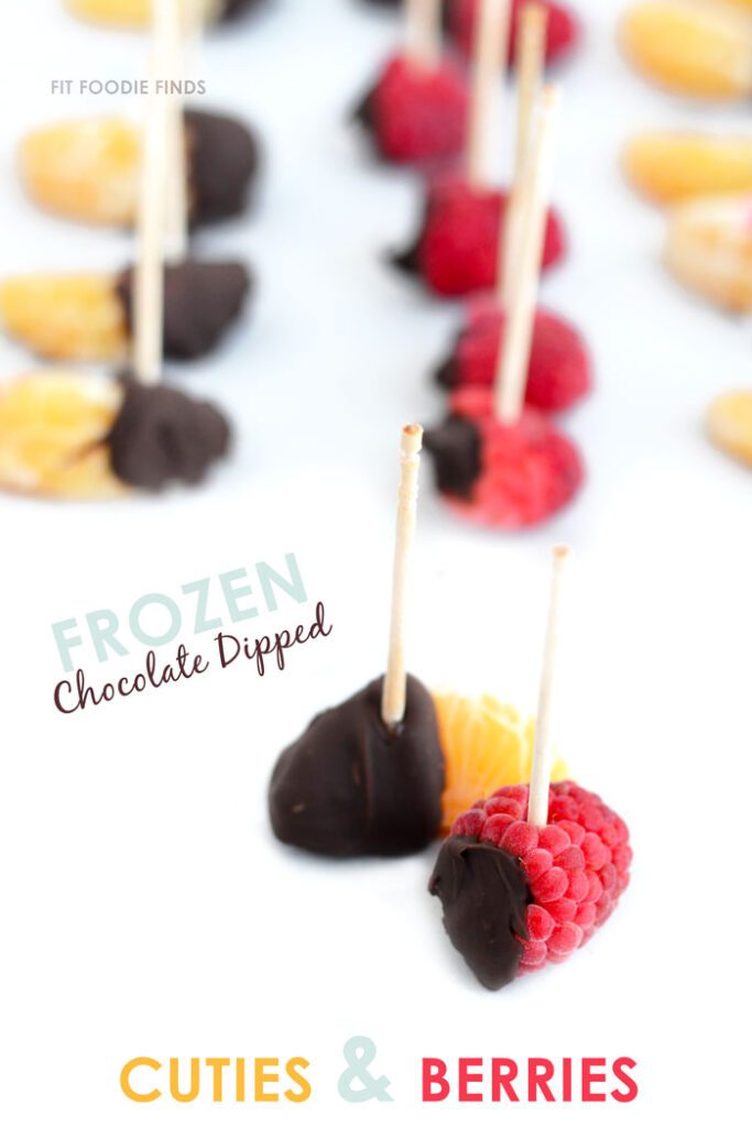 Healthy Snack Idea: Frozen Vegan Chocolate Dipped Cuties and Berries