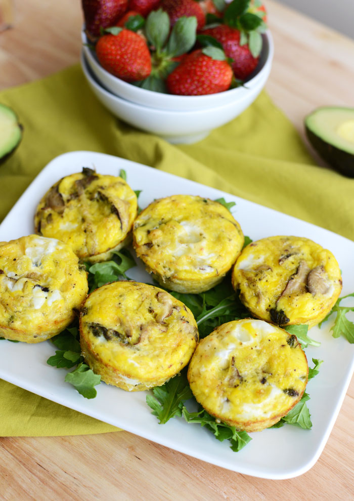 Asparagus and Shiitaki Mushroom Frittatas #GlutenFree