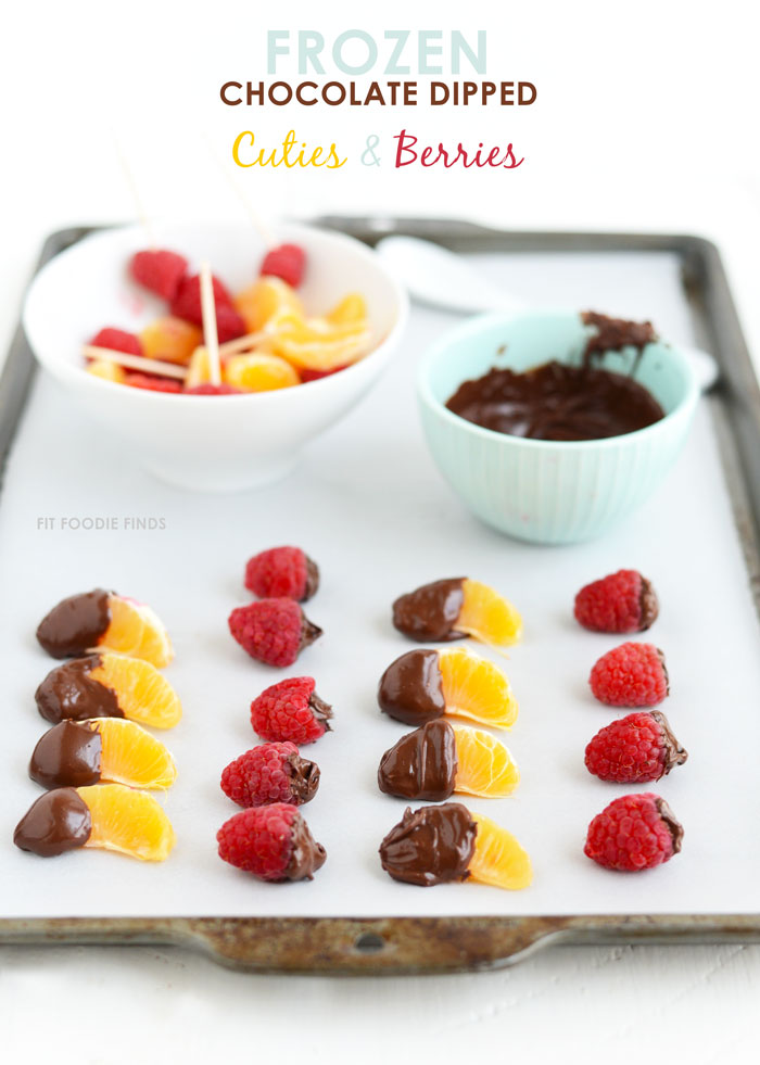 Healthy Snack Idea: Frozen Vegan Chocolate Dipped Cuties and Berries