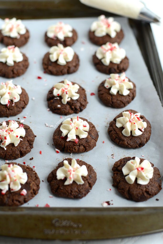 Paleo Hot Cocoa Cookies with Vanilla Bean Frosting