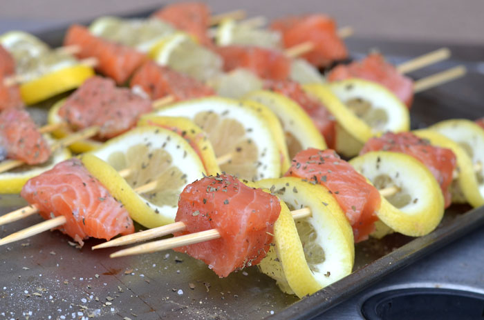 Lemon Salmon Kebabs