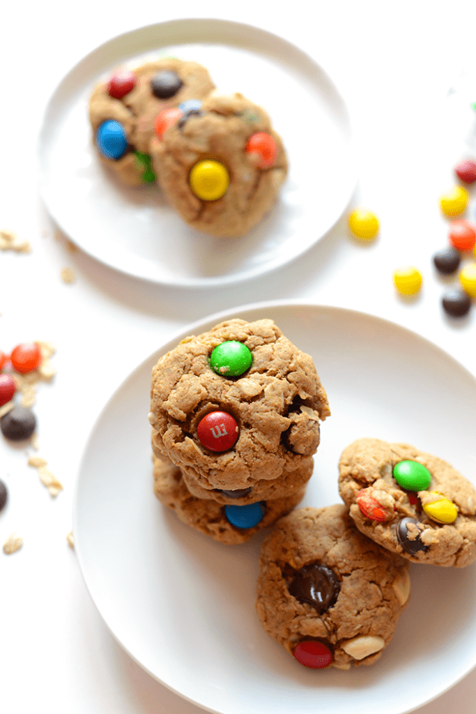 These monster cookies are made with 100% whole grains and naturally sweetened with coconut sugar for a lightened up version of a classic favorite!