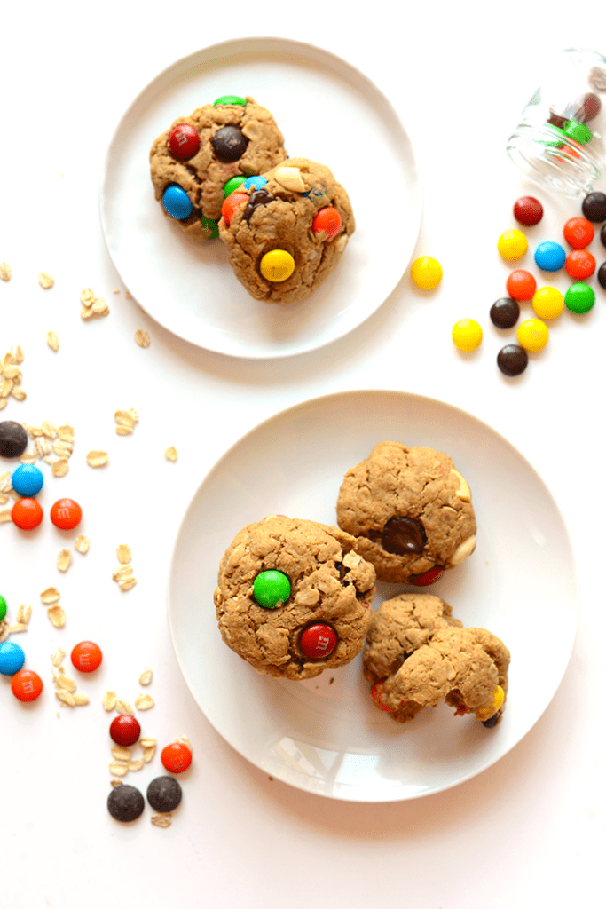 These monster cookies are made with 100% whole grains and naturally sweetened with coconut sugar for a lightened up version of a classic favorite!