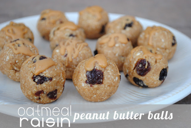 Lower Calorie Oatmeal Rasin PB Balls