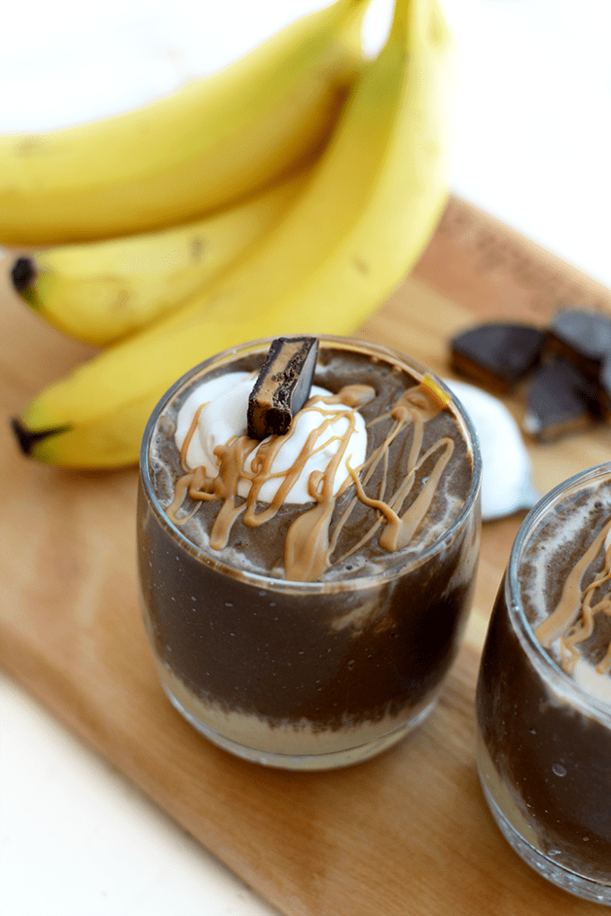 Healthy Peanut Butter Cup Smoothie - high protein and dairy-free!