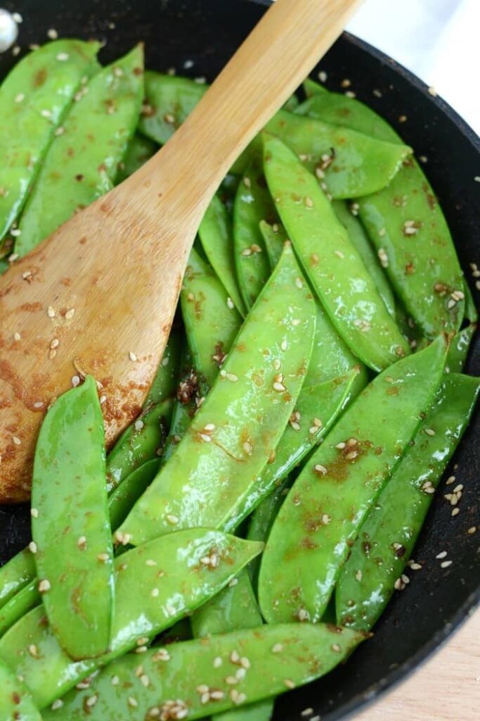 Crock-Pot Asian Chicken with Stir Fried Sesame Pea Pods #crockpot #onepot