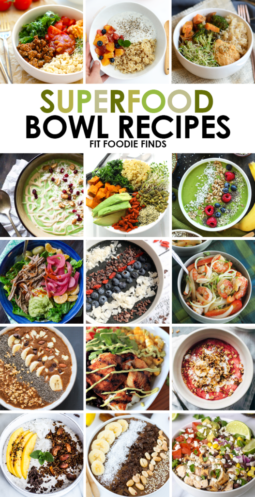 Need healthy recipe inspiration? Check out these 15 Superfood Bowl Recipes for different meal combinations for breakfast, lunch, and dinner! 