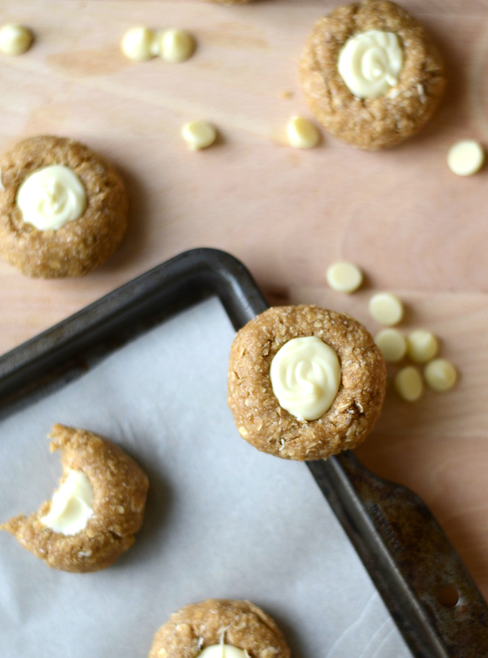 White Chocolate Protein Thumbprints