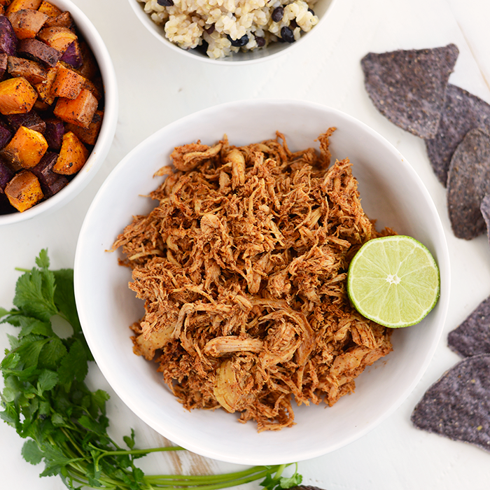 Clean Eating Crock-Pot Chicken Taco Bowls