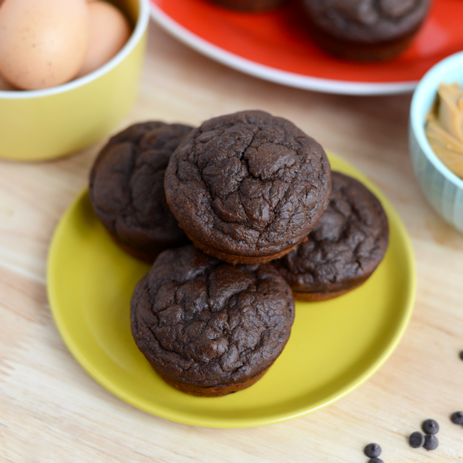 Healthy Chocolate Peanut Butter Muffins