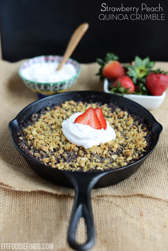 Strawberry Peach Quinoa Crumble with Coconut Whipped Cream