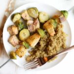 Maple Dijon Baked Salmon Skewers with Garlic Herb Quinoa