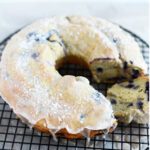 Gluten Free Wild Blueberry Bundt Cake with Almond Cinnamon Glaze