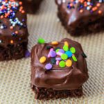 chocolate dipped brownie bites.