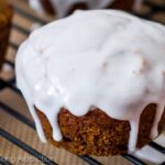 gingerbread muffins with sweet lemon glaze.