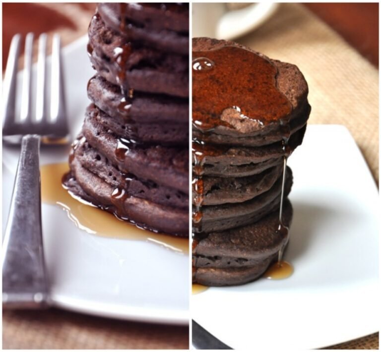 Vegan Chocolate Cardamom Pancakes. | My Little Celebration