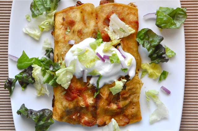 Quick and Simple Vegetarian Enchiladas [for one]