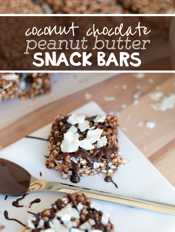 Coconut Chocolate Peanut Butter Snack Bars