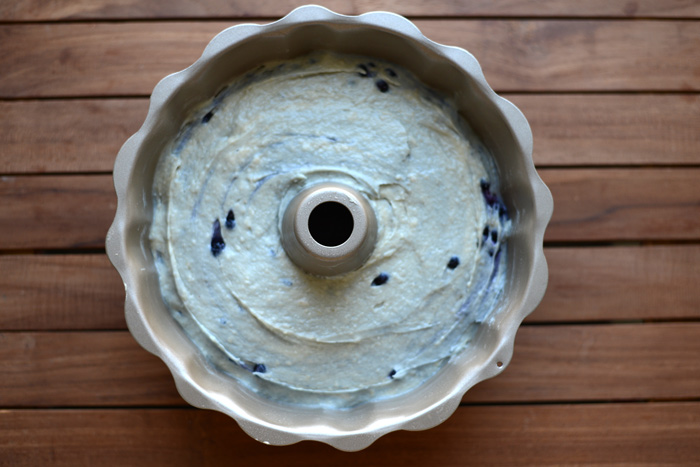 Gluten Free Wild Blueberry Bundt Cake with Almond Cinnamon Glaze