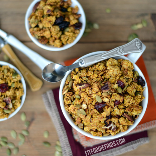 Get festive this fall and make this delicious maple pecan pumpkin granola for a flavorful autumn breakfast made with real ingredients!