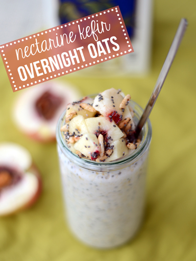 Nectarine Kefir Overnight Oats