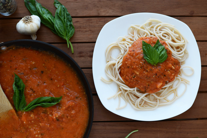 Homemade [Clean Eating] Roasted Tomato Basil Marinara Sauce