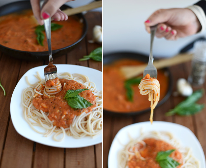 Homemade [Clean Eating] Roasted Tomato Basil Marinara Sauce