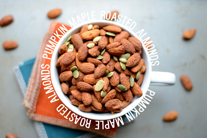 Pumpkin Maple Roasted Almonds #healthy #recipe