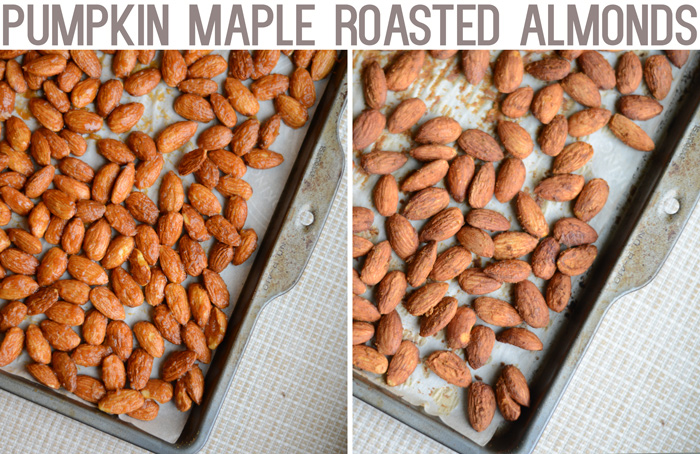 Pumpkin Maple Roasted Almonds #healthy #recipe