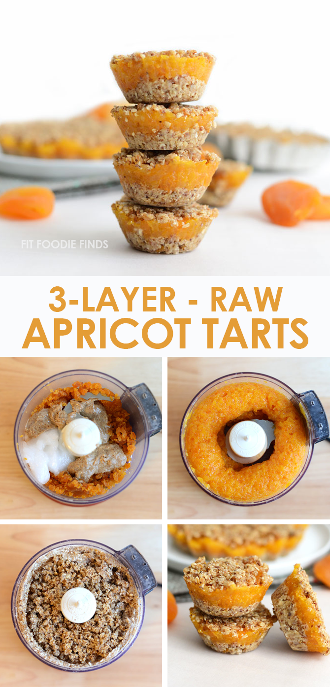 3-Layer Raw Apricot Tarts - Vegan