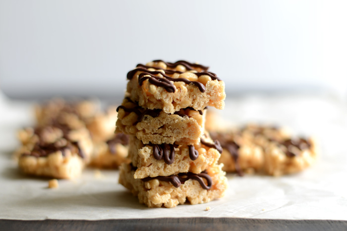 Healthy Peanut Butter Rice Crispy Treats