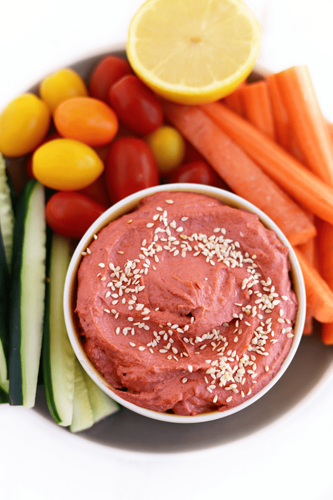 Make this beet root tahini for a delicious dip or spread that is vegan and paleo friendly! Plus- it's pink and that's just cool!