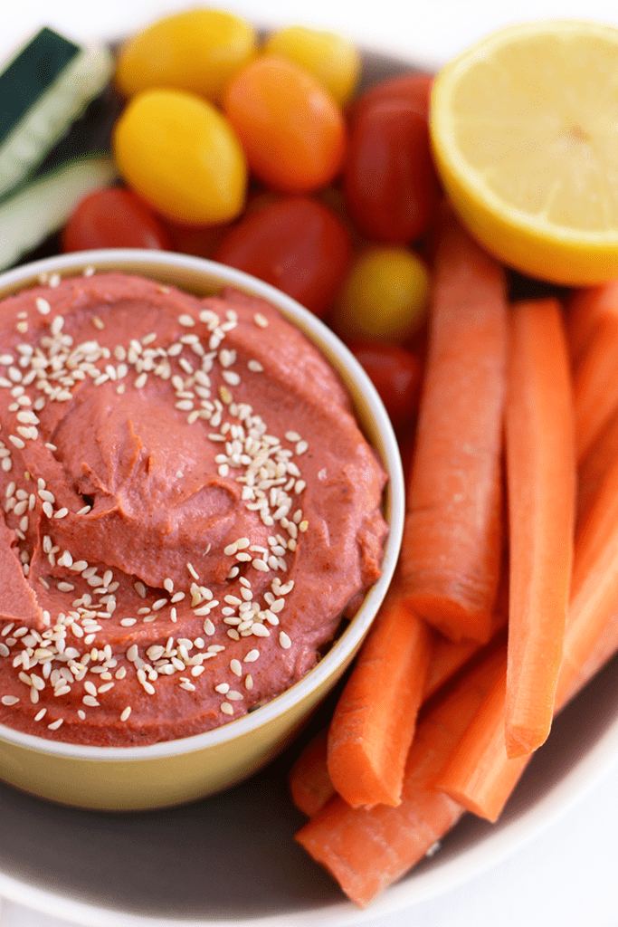 Make this beet root tahini for a delicious dip or spread that is vegan and paleo friendly! Plus- it's pink and that's just cool!