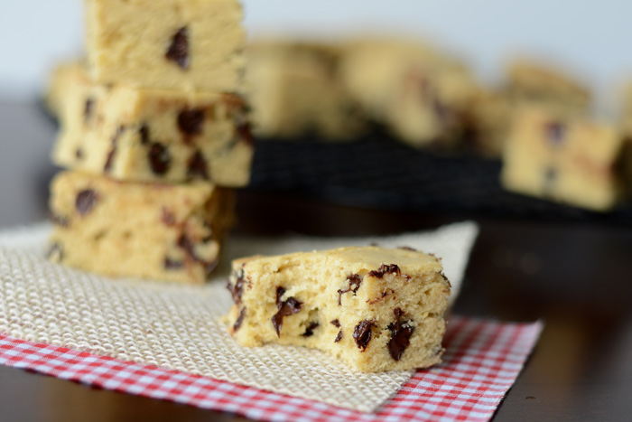 Healthier Chocolate Chip Blondies (Gluten-Free)